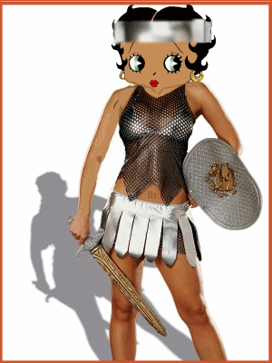 Betty prête pour le combat des gladiateurs !